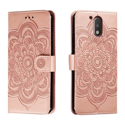 Sun Mandala Embossing Pattern Phone Leather Case, For Motorola Moto G4