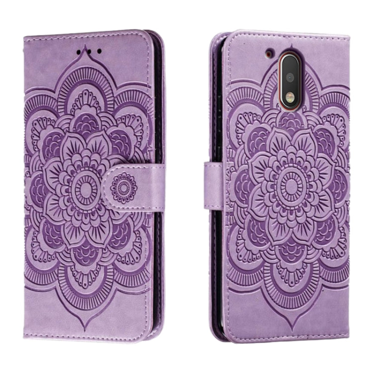 Sun Mandala Embossing Pattern Phone Leather Case, For Motorola Moto G4