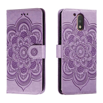 Sun Mandala Embossing Pattern Phone Leather Case, For Motorola Moto G4