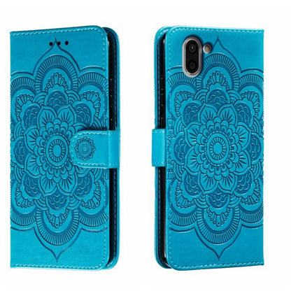 Sun Mandala Embossing Pattern Phone Leather Case, For Sharp Aquos R8 Pro, For Sharp Aquos Wish, For Sharp Aquos Sense3, For Sharp Aquos R5G, For Sharp Aquos R3, For Sharp Aquos R2, For Sharp Aquos Sense2