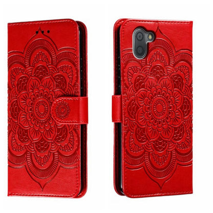 Sun Mandala Embossing Pattern Phone Leather Case, For Sharp Aquos R8 Pro, For Sharp Aquos Wish, For Sharp Aquos Sense3, For Sharp Aquos R5G, For Sharp Aquos R3, For Sharp Aquos R2, For Sharp Aquos Sense2