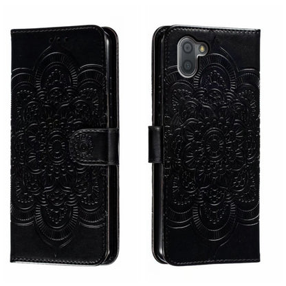 Sun Mandala Embossing Pattern Phone Leather Case, For Sharp Aquos R8 Pro, For Sharp Aquos Wish, For Sharp Aquos Sense3, For Sharp Aquos R5G, For Sharp Aquos R3, For Sharp Aquos R2, For Sharp Aquos Sense2