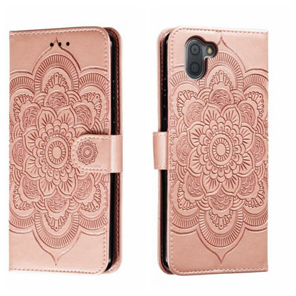 Sun Mandala Embossing Pattern Phone Leather Case, For Sharp Aquos R8 Pro, For Sharp Aquos Wish, For Sharp Aquos Sense3, For Sharp Aquos R5G, For Sharp Aquos R3, For Sharp Aquos R2, For Sharp Aquos Sense2