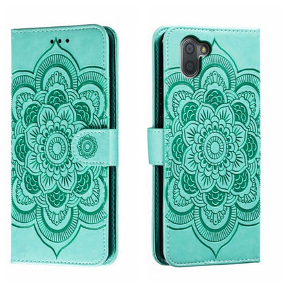 Sun Mandala Embossing Pattern Phone Leather Case, For Sharp Aquos R8 Pro, For Sharp Aquos Wish, For Sharp Aquos Sense3, For Sharp Aquos R5G, For Sharp Aquos R3, For Sharp Aquos R2, For Sharp Aquos Sense2