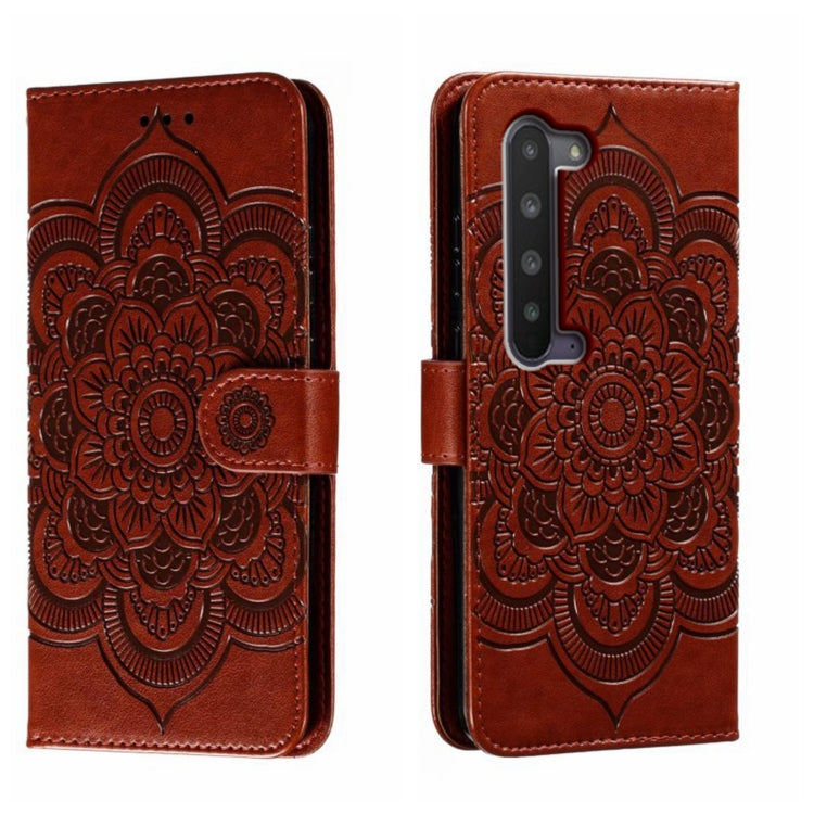 Sun Mandala Embossing Pattern Phone Leather Case, For Sharp Aquos R8 Pro, For Sharp Aquos Wish, For Sharp Aquos Sense3, For Sharp Aquos R5G, For Sharp Aquos R3, For Sharp Aquos R2, For Sharp Aquos Sense2