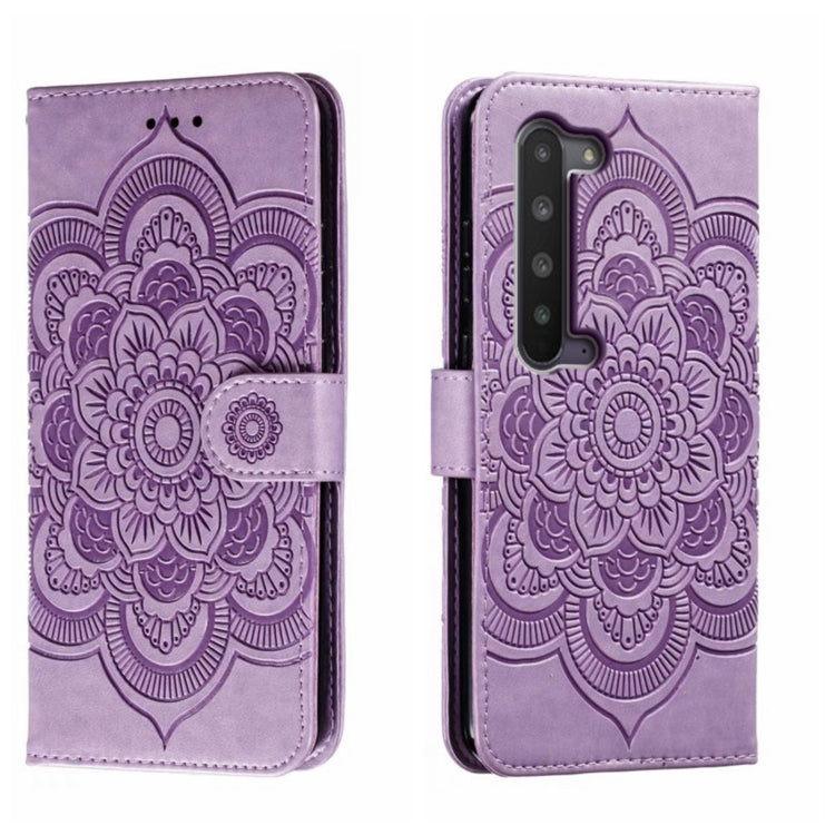 Sun Mandala Embossing Pattern Phone Leather Case, For Sharp Aquos R8 Pro, For Sharp Aquos Wish, For Sharp Aquos Sense3, For Sharp Aquos R5G, For Sharp Aquos R3, For Sharp Aquos R2, For Sharp Aquos Sense2