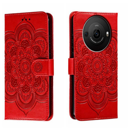 Sun Mandala Embossing Pattern Phone Leather Case, For Sharp Aquos R8 Pro, For Sharp Aquos Wish, For Sharp Aquos Sense3, For Sharp Aquos R5G, For Sharp Aquos R3, For Sharp Aquos R2, For Sharp Aquos Sense2
