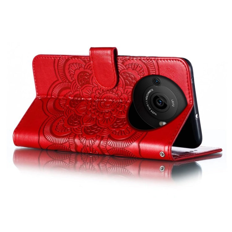 Sun Mandala Embossing Pattern Phone Leather Case, For Sharp Aquos R8 Pro, For Sharp Aquos Wish, For Sharp Aquos Sense3, For Sharp Aquos R5G, For Sharp Aquos R3, For Sharp Aquos R2, For Sharp Aquos Sense2