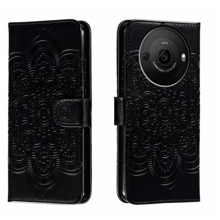 Sun Mandala Embossing Pattern Phone Leather Case, For Sharp Aquos R8 Pro, For Sharp Aquos Wish, For Sharp Aquos Sense3, For Sharp Aquos R5G, For Sharp Aquos R3, For Sharp Aquos R2, For Sharp Aquos Sense2