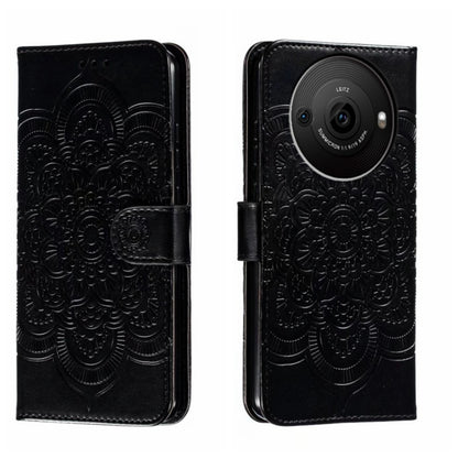 Sun Mandala Embossing Pattern Phone Leather Case, For Sharp Aquos R8 Pro, For Sharp Aquos Wish, For Sharp Aquos Sense3, For Sharp Aquos R5G, For Sharp Aquos R3, For Sharp Aquos R2, For Sharp Aquos Sense2