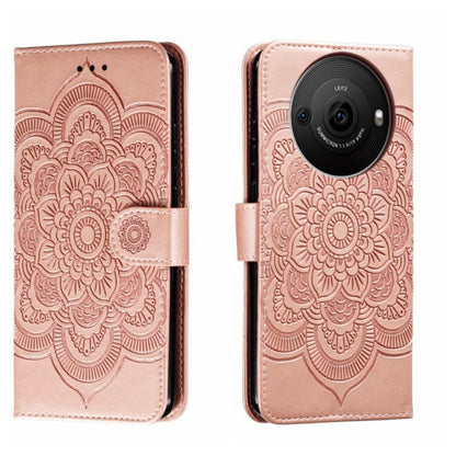 Sun Mandala Embossing Pattern Phone Leather Case, For Sharp Aquos R8 Pro, For Sharp Aquos Wish, For Sharp Aquos Sense3, For Sharp Aquos R5G, For Sharp Aquos R3, For Sharp Aquos R2, For Sharp Aquos Sense2