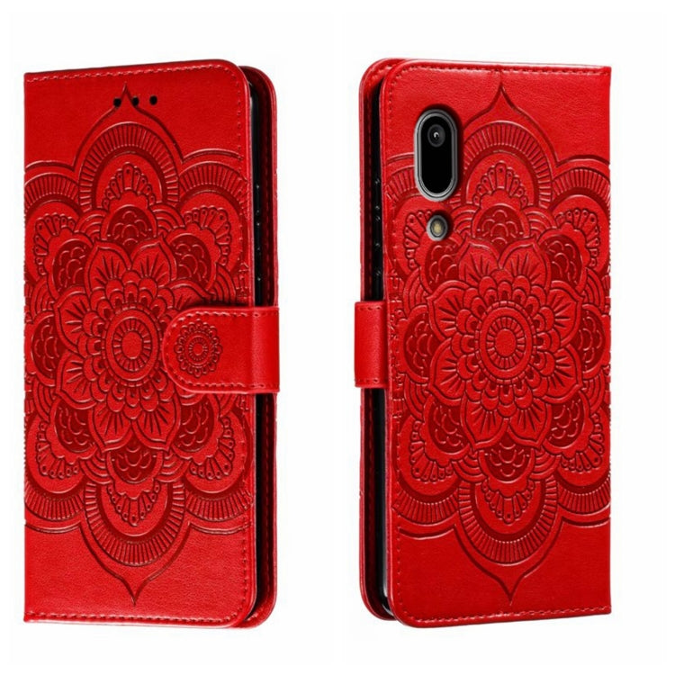 Sun Mandala Embossing Pattern Phone Leather Case, For Sharp Aquos R8 Pro, For Sharp Aquos Wish, For Sharp Aquos Sense3, For Sharp Aquos R5G, For Sharp Aquos R3, For Sharp Aquos R2, For Sharp Aquos Sense2
