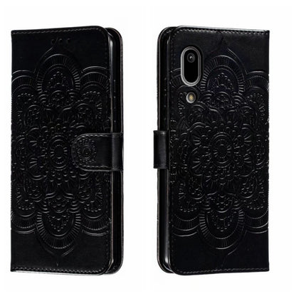 Sun Mandala Embossing Pattern Phone Leather Case, For Sharp Aquos R8 Pro, For Sharp Aquos Wish, For Sharp Aquos Sense3, For Sharp Aquos R5G, For Sharp Aquos R3, For Sharp Aquos R2, For Sharp Aquos Sense2