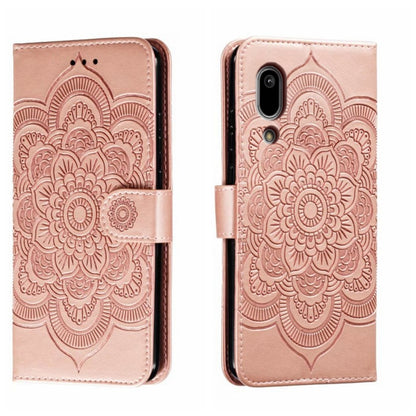 Sun Mandala Embossing Pattern Phone Leather Case, For Sharp Aquos R8 Pro, For Sharp Aquos Wish, For Sharp Aquos Sense3, For Sharp Aquos R5G, For Sharp Aquos R3, For Sharp Aquos R2, For Sharp Aquos Sense2