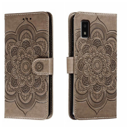 Sun Mandala Embossing Pattern Phone Leather Case, For Sharp Aquos R8 Pro, For Sharp Aquos Wish, For Sharp Aquos Sense3, For Sharp Aquos R5G, For Sharp Aquos R3, For Sharp Aquos R2, For Sharp Aquos Sense2