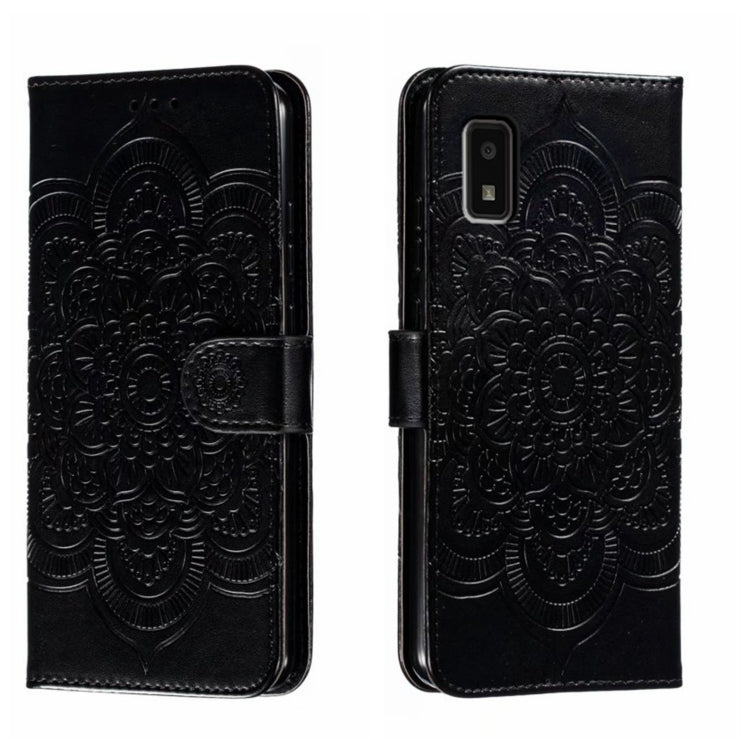 Sun Mandala Embossing Pattern Phone Leather Case, For Sharp Aquos R8 Pro, For Sharp Aquos Wish, For Sharp Aquos Sense3, For Sharp Aquos R5G, For Sharp Aquos R3, For Sharp Aquos R2, For Sharp Aquos Sense2