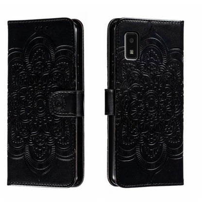 Sun Mandala Embossing Pattern Phone Leather Case, For Sharp Aquos R8 Pro, For Sharp Aquos Wish, For Sharp Aquos Sense3, For Sharp Aquos R5G, For Sharp Aquos R3, For Sharp Aquos R2, For Sharp Aquos Sense2
