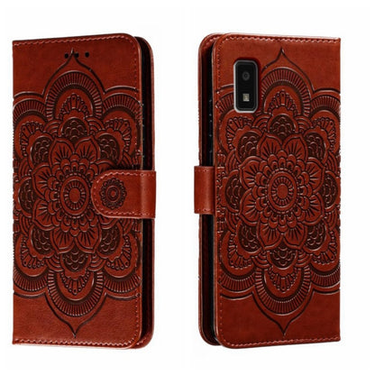 Sun Mandala Embossing Pattern Phone Leather Case, For Sharp Aquos R8 Pro, For Sharp Aquos Wish, For Sharp Aquos Sense3, For Sharp Aquos R5G, For Sharp Aquos R3, For Sharp Aquos R2, For Sharp Aquos Sense2