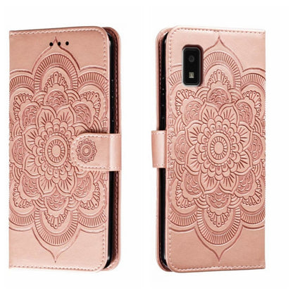 Sun Mandala Embossing Pattern Phone Leather Case, For Sharp Aquos R8 Pro, For Sharp Aquos Wish, For Sharp Aquos Sense3, For Sharp Aquos R5G, For Sharp Aquos R3, For Sharp Aquos R2, For Sharp Aquos Sense2