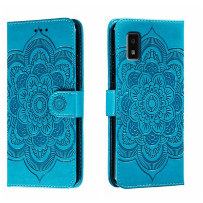 Sun Mandala Embossing Pattern Phone Leather Case, For Sharp Aquos R8 Pro, For Sharp Aquos Wish, For Sharp Aquos Sense3, For Sharp Aquos R5G, For Sharp Aquos R3, For Sharp Aquos R2, For Sharp Aquos Sense2
