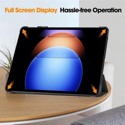 Custer Pure Color 3-Fold Holder Smart Leather Tablet Case, For Xiaomi Pad 6S Pro