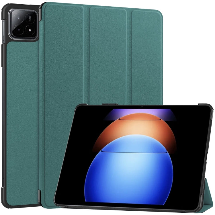 Custer Pure Color 3-Fold Holder Smart Leather Tablet Case, For Xiaomi Pad 6S Pro