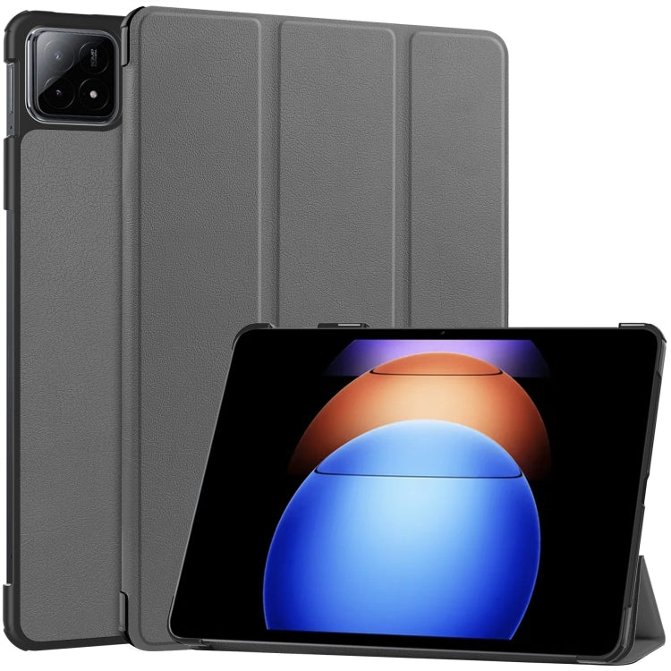 Custer Pure Color 3-Fold Holder Smart Leather Tablet Case, For Xiaomi Pad 6S Pro