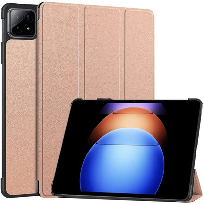 Custer Pure Color 3-Fold Holder Smart Leather Tablet Case, For Xiaomi Pad 6S Pro