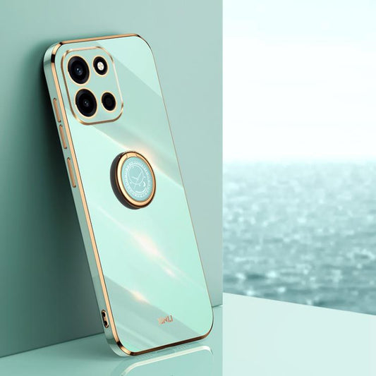 XINLI Straight Edge 6D Electroplate TPU Phone Case with Ring Holder, For OnePlus Turbo 6, For OnePlus 15 5G, For OnePlus Ace 5 Ultra, For OnePlus Ace 5 Racing, For OnePlus 13T, For OnePlus 13, For OnePlus Nord 4, For OnePlus Ace 3 Pro, For OnePlus Ace 3V