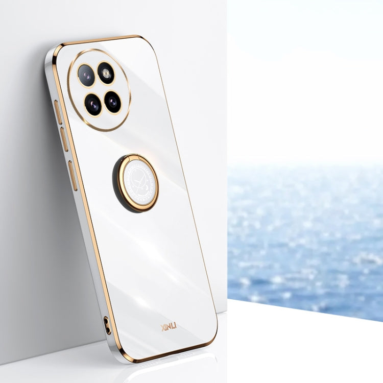 XINLI Straight Edge 6D Electroplate TPU Phone Case with Ring Holder, For Xiaomi Civi 4 Pro, For Xiaomi Redmi A3, For Xiaomi 14 Ultra 5G