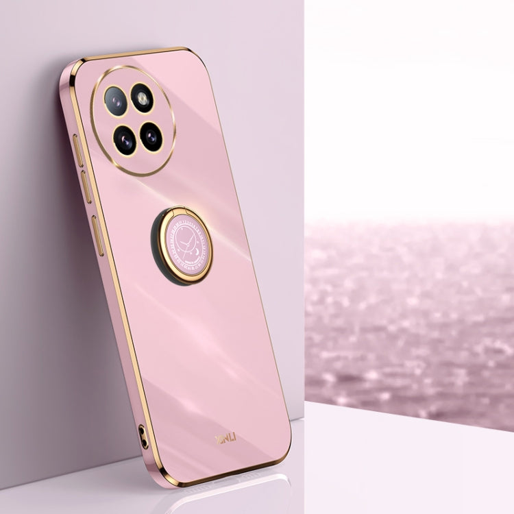 XINLI Straight Edge 6D Electroplate TPU Phone Case with Ring Holder, For Xiaomi Civi 4 Pro, For Xiaomi Redmi A3, For Xiaomi 14 Ultra 5G