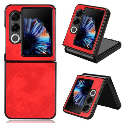Red litchi texture back cover phone case shown with folded stand and camera cutouts