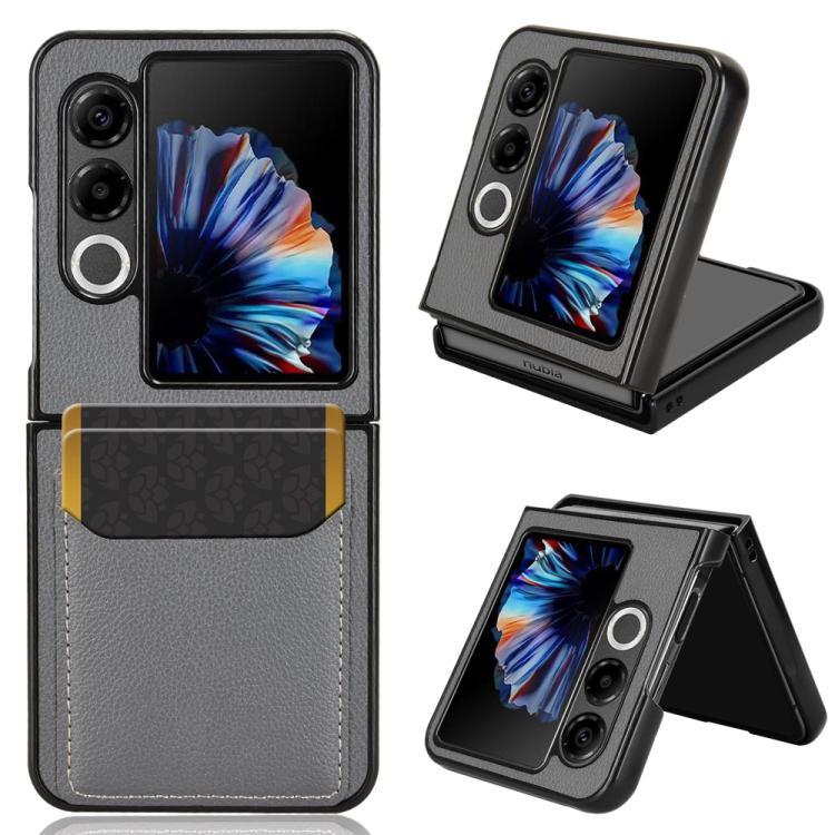 Litchi Texture Card Slots Back Cover Phone Case, For ZTE Nubia Fold, For ZTE nubia Flip2, For ZTE nubia Flip / Libero Flip