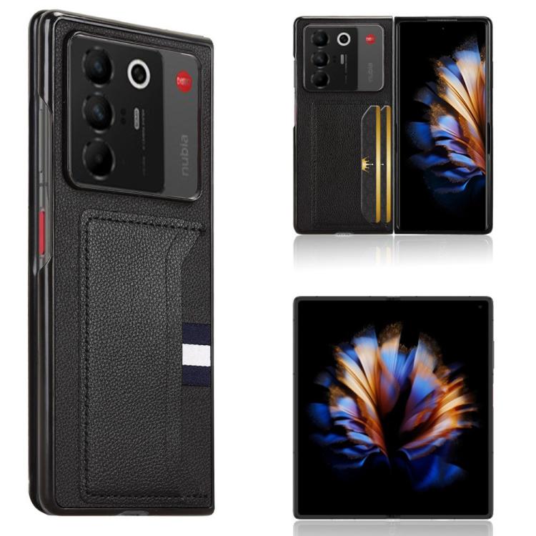Litchi Texture Card Slots Back Cover Phone Case, For ZTE Nubia Fold, For ZTE nubia Flip2, For ZTE nubia Flip / Libero Flip