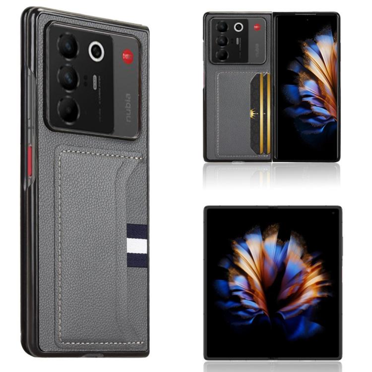 Litchi Texture Card Slots Back Cover Phone Case, For ZTE Nubia Fold, For ZTE nubia Flip2, For ZTE nubia Flip / Libero Flip