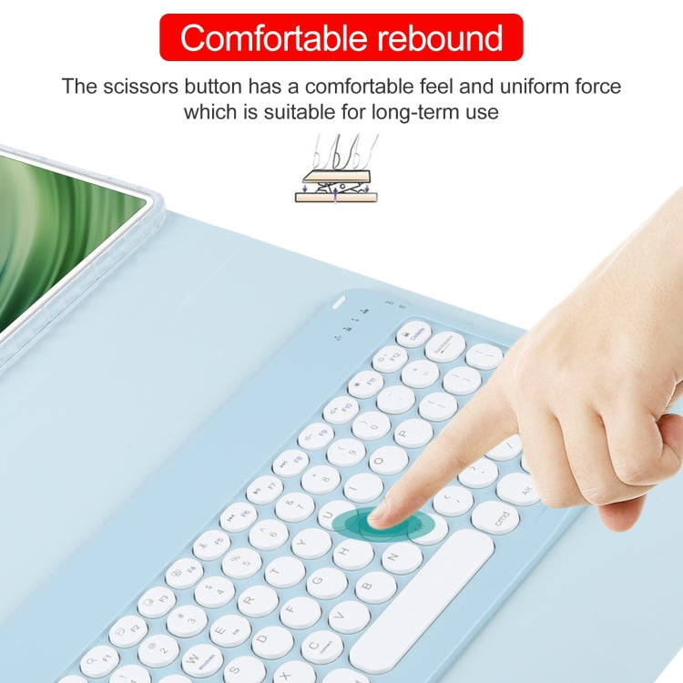 Round Button Bluetooth Keyboard Rotatable Holder Leather Case, For Huawei MatePad Pro 11 2024 / 2022, For Huawei MatePad Air 11.5, For Huawei MatePad 11 2023 / 2021