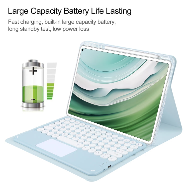 Round Button Bluetooth Keyboard Rotatable Holder Leather Case with Touchpad, For Huawei MatePad Pro 11 2024 / 2022, For Huawei MatePad Air 11.5, For Huawei MatePad 11 2023 / 2021