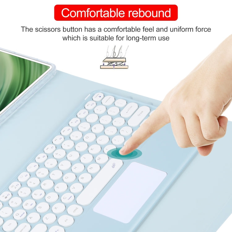 Round Button Bluetooth Keyboard Rotatable Holder Leather Case with Touchpad, For Huawei MatePad Pro 11 2024 / 2022, For Huawei MatePad Air 11.5, For Huawei MatePad 11 2023 / 2021