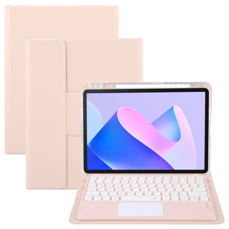 Round Button Bluetooth Keyboard Rotatable Holder Leather Case with Touchpad, For Huawei MatePad Pro 11 2024 / 2022, For Huawei MatePad Air 11.5, For Huawei MatePad 11 2023 / 2021