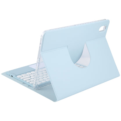 Round Button Bluetooth Keyboard Rotatable Holder Leather Case with Touchpad, Round Button Touchpad