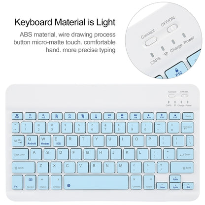 Square Button Bluetooth Keyboard Rotatable Holder Leather Case, Square Button