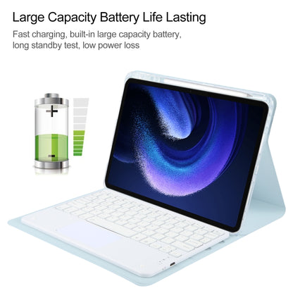 Square Button Bluetooth Keyboard Rotatable Holder Leather Case with Touchpad, Square Button Touchpad