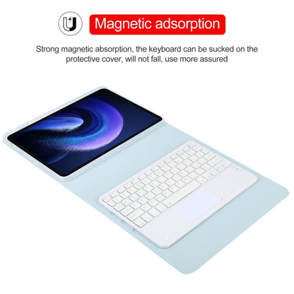 Square Button Bluetooth Keyboard Rotatable Holder Leather Case with Touchpad, Square Button Touchpad