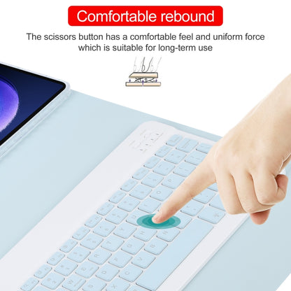 Square Button Backlight Bluetooth Keyboard Rotatable Holder Leather Case, Square Button Backlight