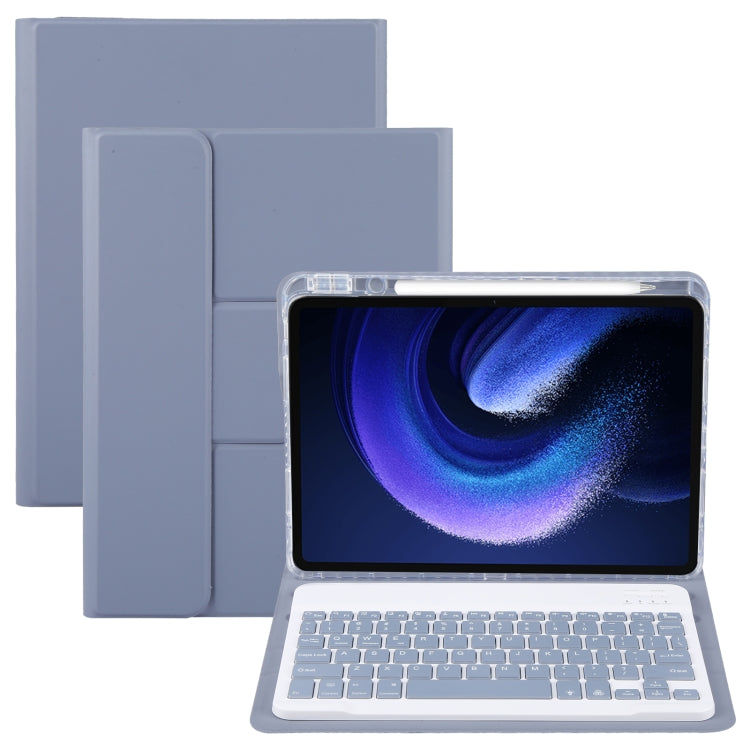 Square Button Backlight Bluetooth Keyboard Rotatable Holder Leather Case, Square Button Backlight