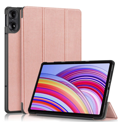 Custer Pure Color 3-Fold Stand Leather Smart Tablet Case, For Xiaomi Redmi Pad Pro 12.1
