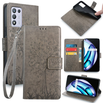 Tree & Deer Embossed Leather Phone Case, For Realme P3 Pro 5G Global, For Realme 14 Pro+ 5G, For Realme 14 Pro 5G Global, For Realme C75 4G / 14x 5G Global, For Realme C53 4G / Narzo N53 4G, For Realme Q3S