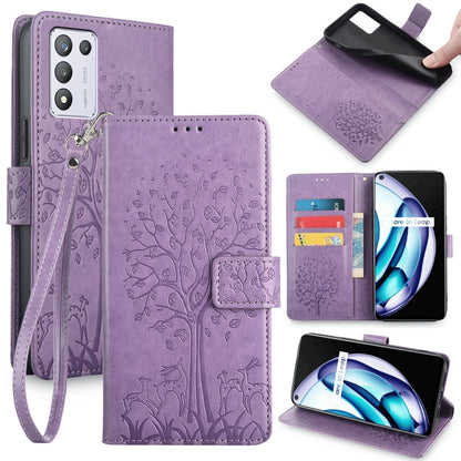 Tree & Deer Embossed Leather Phone Case, For Realme P3 Pro 5G Global, For Realme 14 Pro+ 5G, For Realme 14 Pro 5G Global, For Realme C75 4G / 14x 5G Global, For Realme C53 4G / Narzo N53 4G, For Realme Q3S