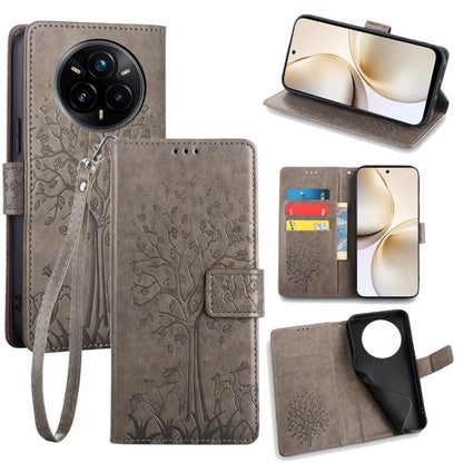 Tree & Deer Embossed Leather Phone Case, For Realme P3 Pro 5G Global, For Realme 14 Pro+ 5G, For Realme 14 Pro 5G Global, For Realme C75 4G / 14x 5G Global, For Realme C53 4G / Narzo N53 4G, For Realme Q3S
