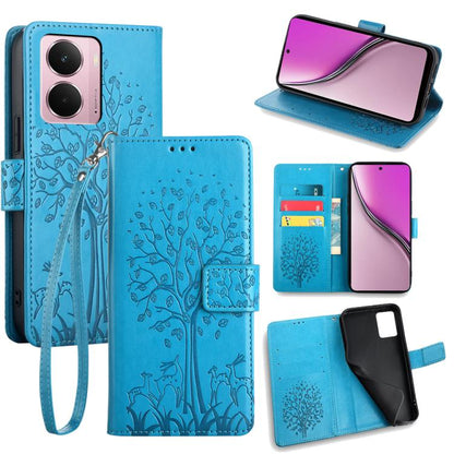 Tree & Deer Embossed Leather Phone Case, For Realme P3 Pro 5G Global, For Realme 14 Pro+ 5G, For Realme 14 Pro 5G Global, For Realme C75 4G / 14x 5G Global, For Realme C53 4G / Narzo N53 4G, For Realme Q3S
